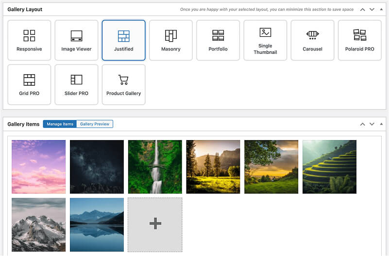 FooGallery WordPress gallery plugin interface